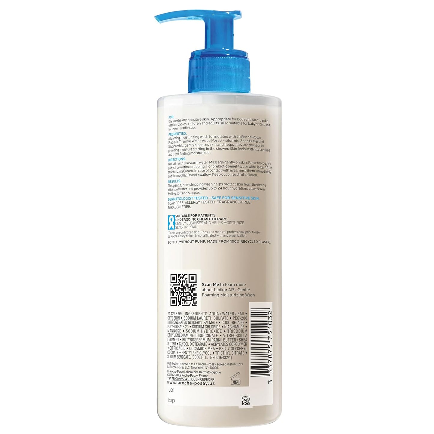 La Roche-Posay Lipikar AP+ Non-Irritating Gentle Cleanser – Dermatologist-Tested Eczema Body Wash