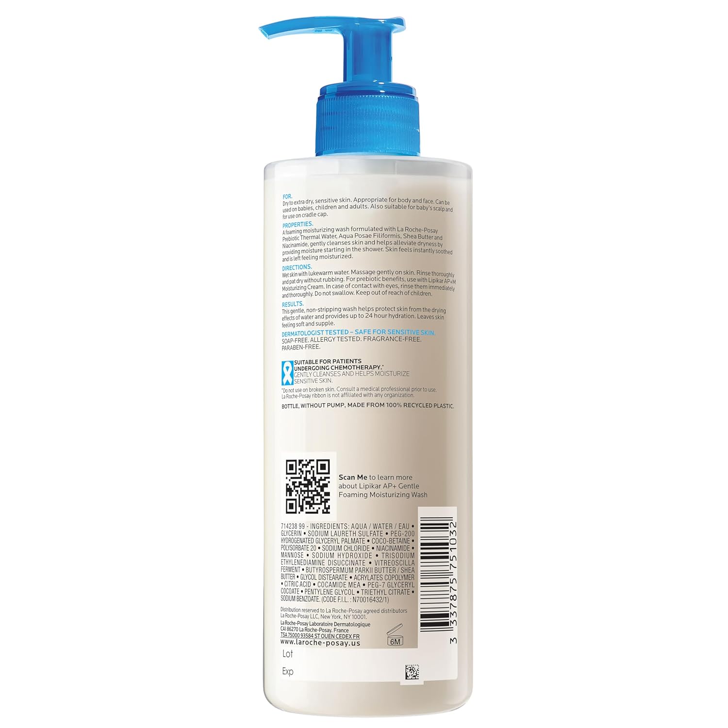 La Roche-Posay Lipikar AP+ Non-Irritating Gentle Cleanser – Dermatologist-Tested Eczema Body Wash