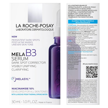 La Roche-Posay Mela B3 Drop Serum – Minimal, Effective Dark Spot Treatment with 10% Niacinamide