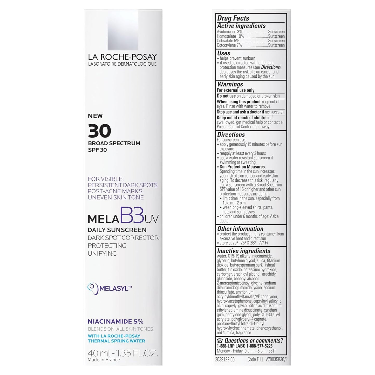 La Roche-Posay Mela B3 UV Daily Sunscreen – Safe Sunscreen for All Skin Tones, Dermatologist-Recommended Formula