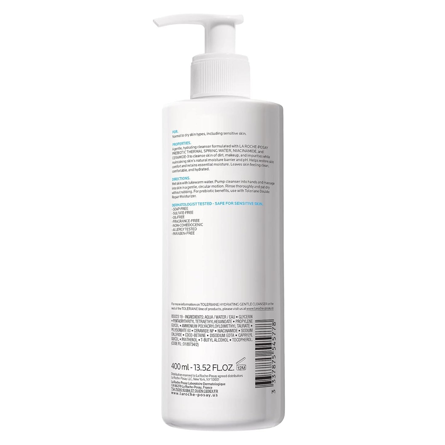 La Roche-Posay Toleriane Elegant Facial Cleanser – Luxury Barrier-Repair Wash with Thermal Spring Water