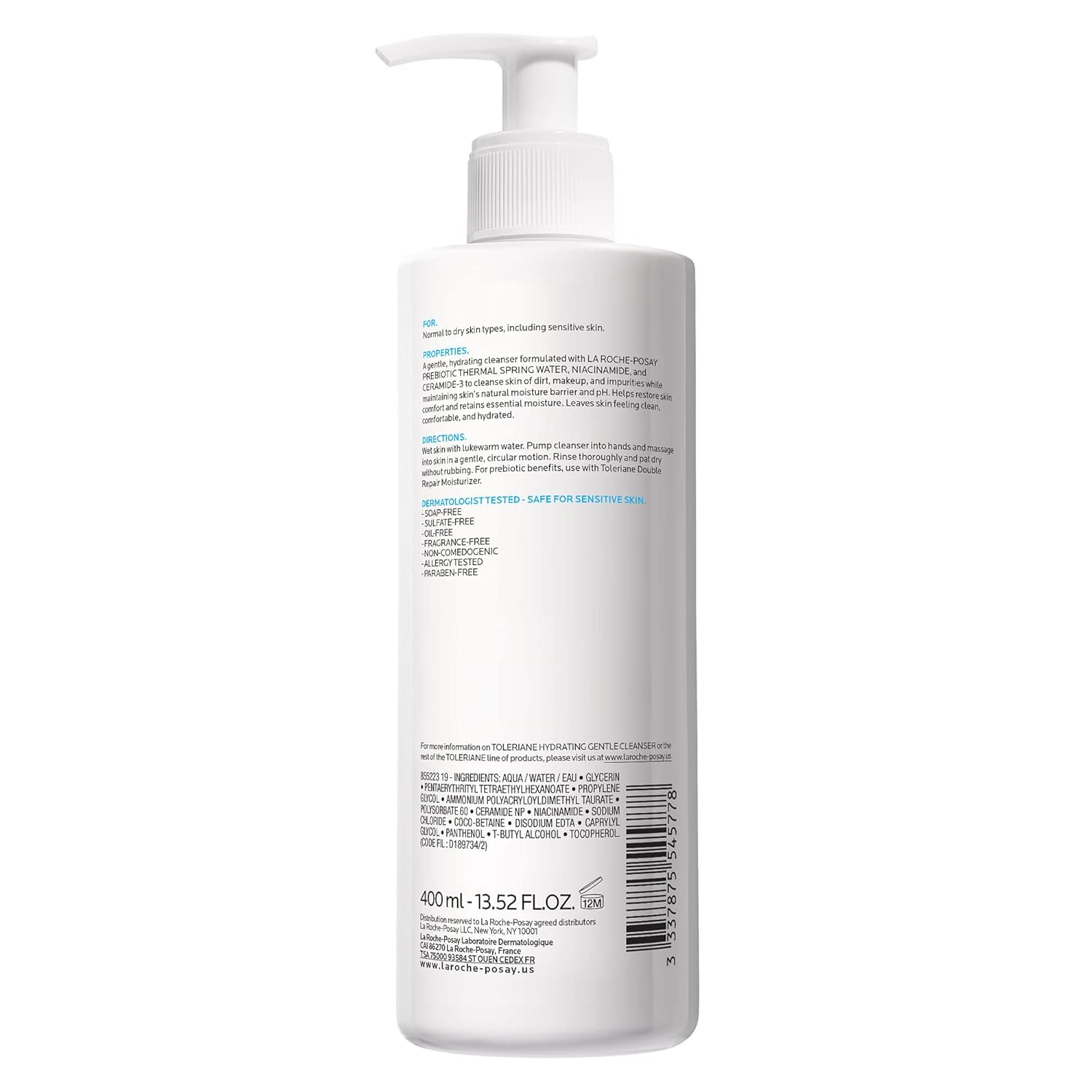 La Roche-Posay Toleriane Elegant Facial Cleanser – Luxury Barrier-Repair Wash with Thermal Spring Water