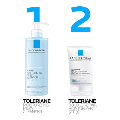 La Roche-Posay Toleriane Gentle Milky Cleanser – Soothing Evening Skincare Ritual for Reactive, Allergy-Prone Skin