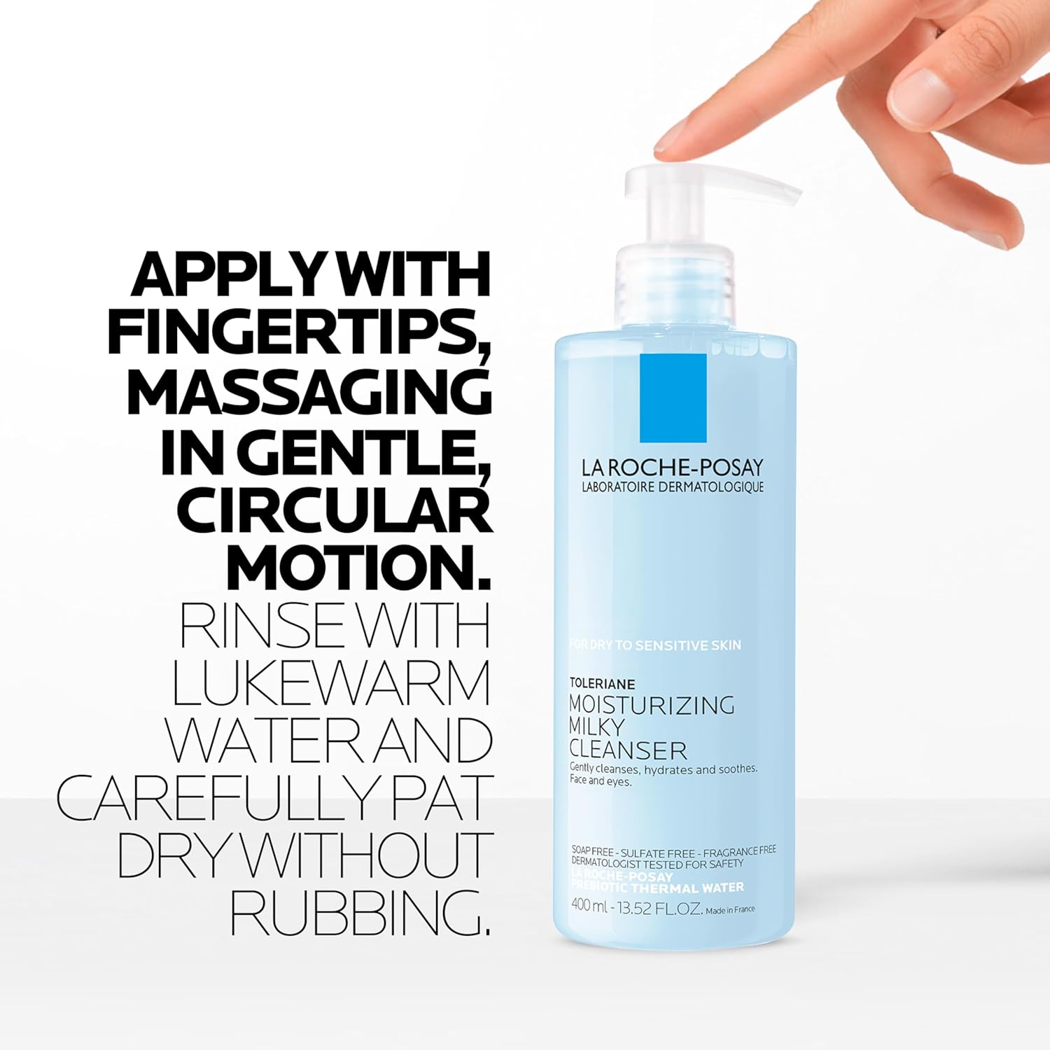 La Roche-Posay Toleriane Gentle Milky Cleanser – Soothing Evening Skincare Ritual for Reactive, Allergy-Prone Skin