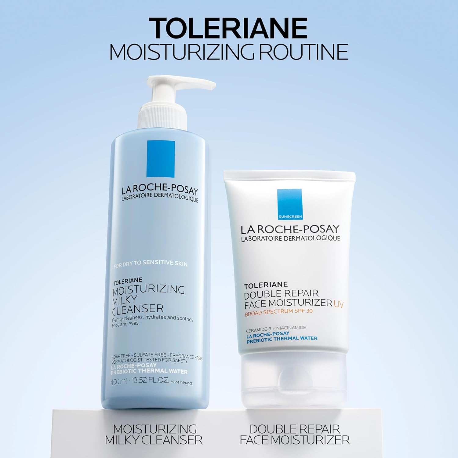 La Roche-Posay Toleriane Gentle Milky Cleanser – Soothing Evening Skincare Ritual for Reactive, Allergy-Prone Skin