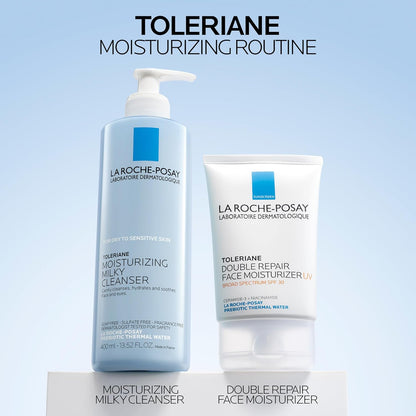 La Roche-Posay Toleriane Gentle Milky Cleanser – Soothing Evening Skincare Ritual for Reactive, Allergy-Prone Skin