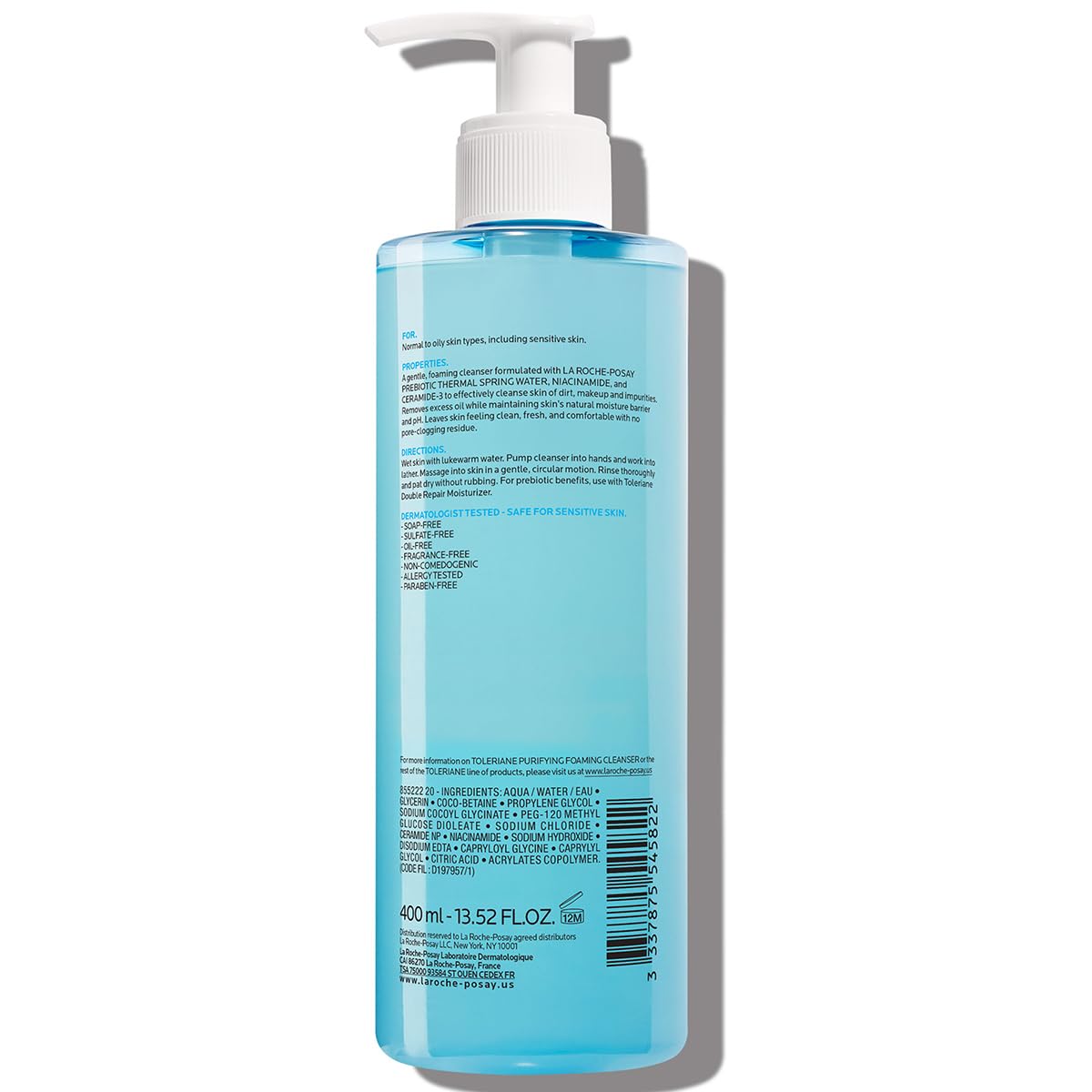 La Roche-Posay Toleriane Oil-Free Face Wash – Safe, Non-Irritating Daily Cleanser for Reactive Skin