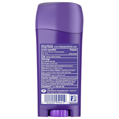 Lady Speed Stick Invisible Dry Antiperspirant – Clean Vanity Staple for Uncluttered Bathroom Counters, 2.3 oz (4 Pack)