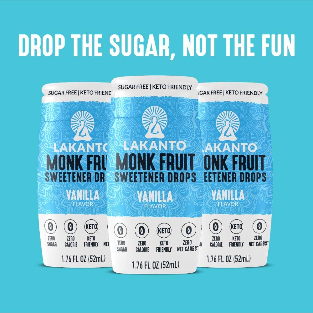 Lakanto Liquid Monk Fruit Drops Vanilla — Thoughtful Keto Friendly Gift for the Diabetic Friend in Your Life
