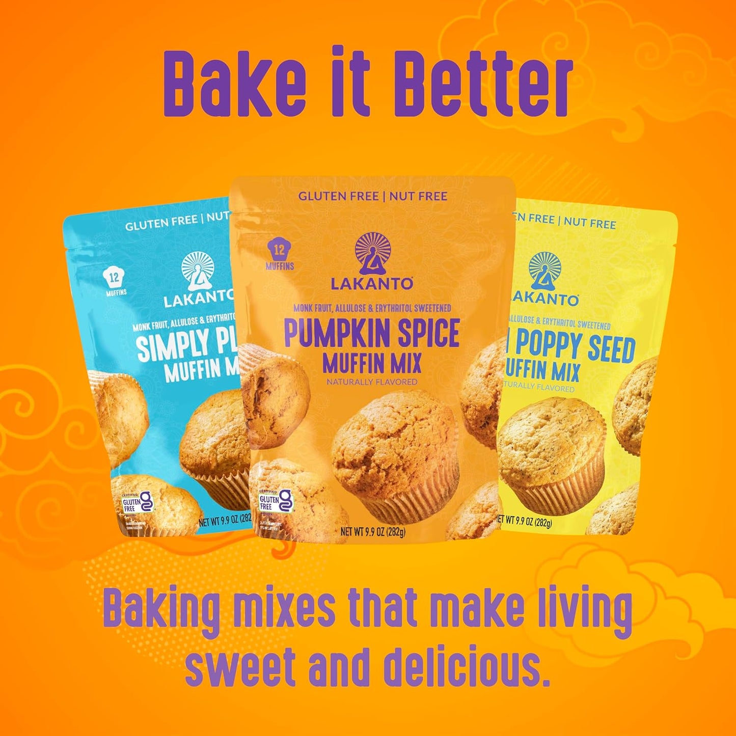 Lakanto Pumpkin Spice Muffin Mix - One Simple Dry Mix for a Clean Label Pumpkin Spice Bake