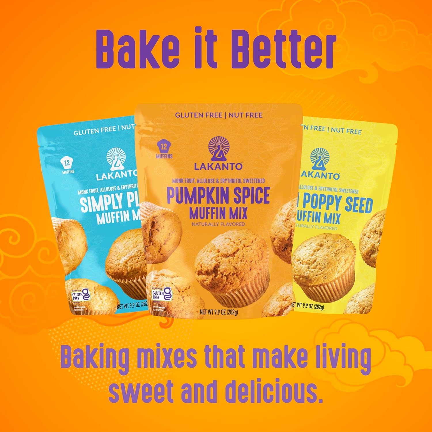 Lakanto Pumpkin Spice Muffin Mix - One Simple Dry Mix for a Clean Label Pumpkin Spice Bake