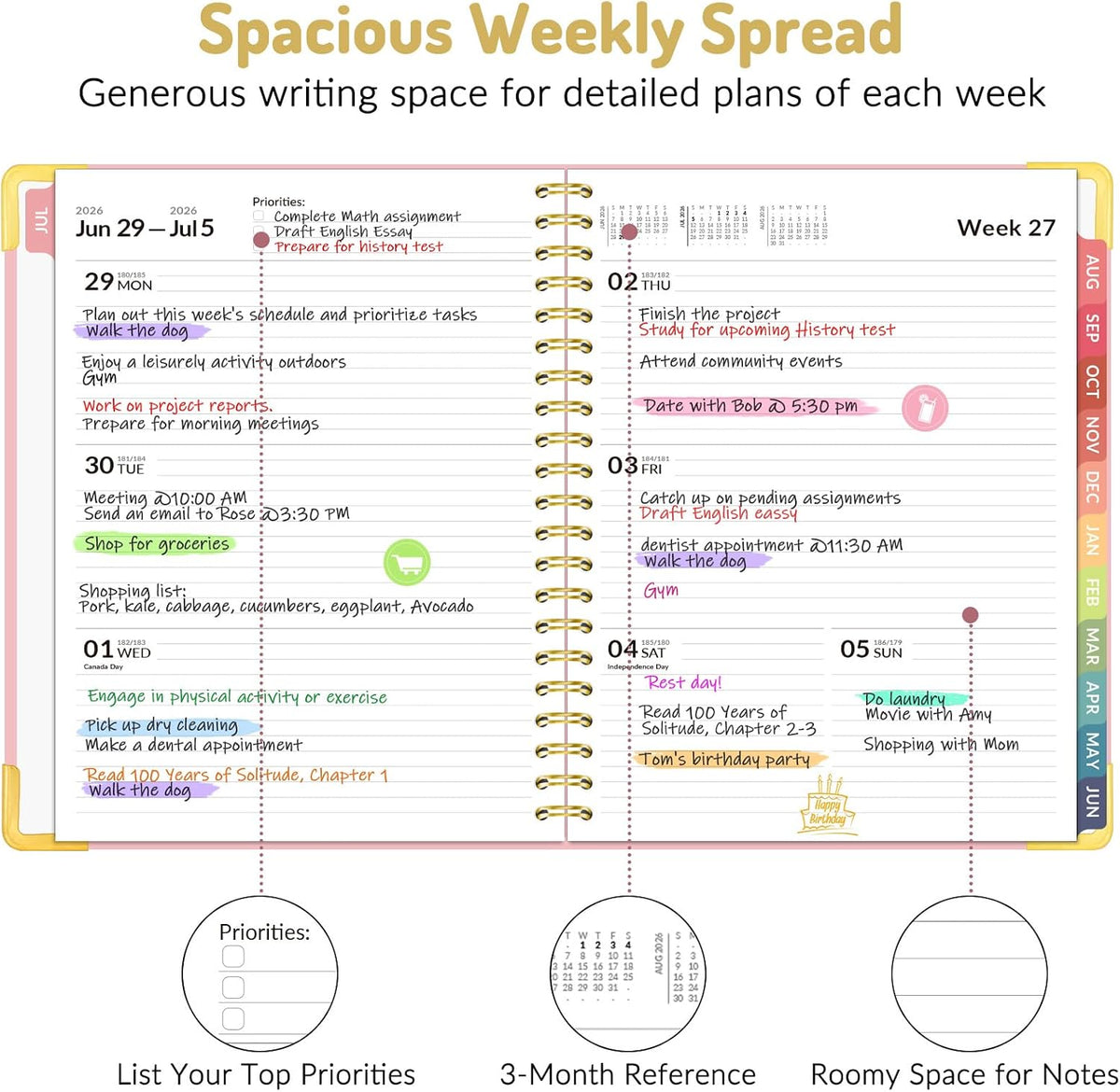 laminated monthly tabs for tear-resistant navigation