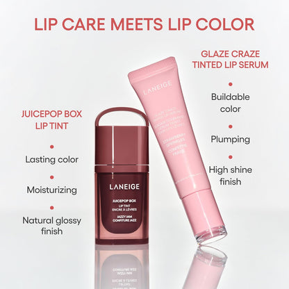 LANEIGE JuicePop Box Lip Tint – Premium K-Beauty Lip Color for Elevated Vanity Counters