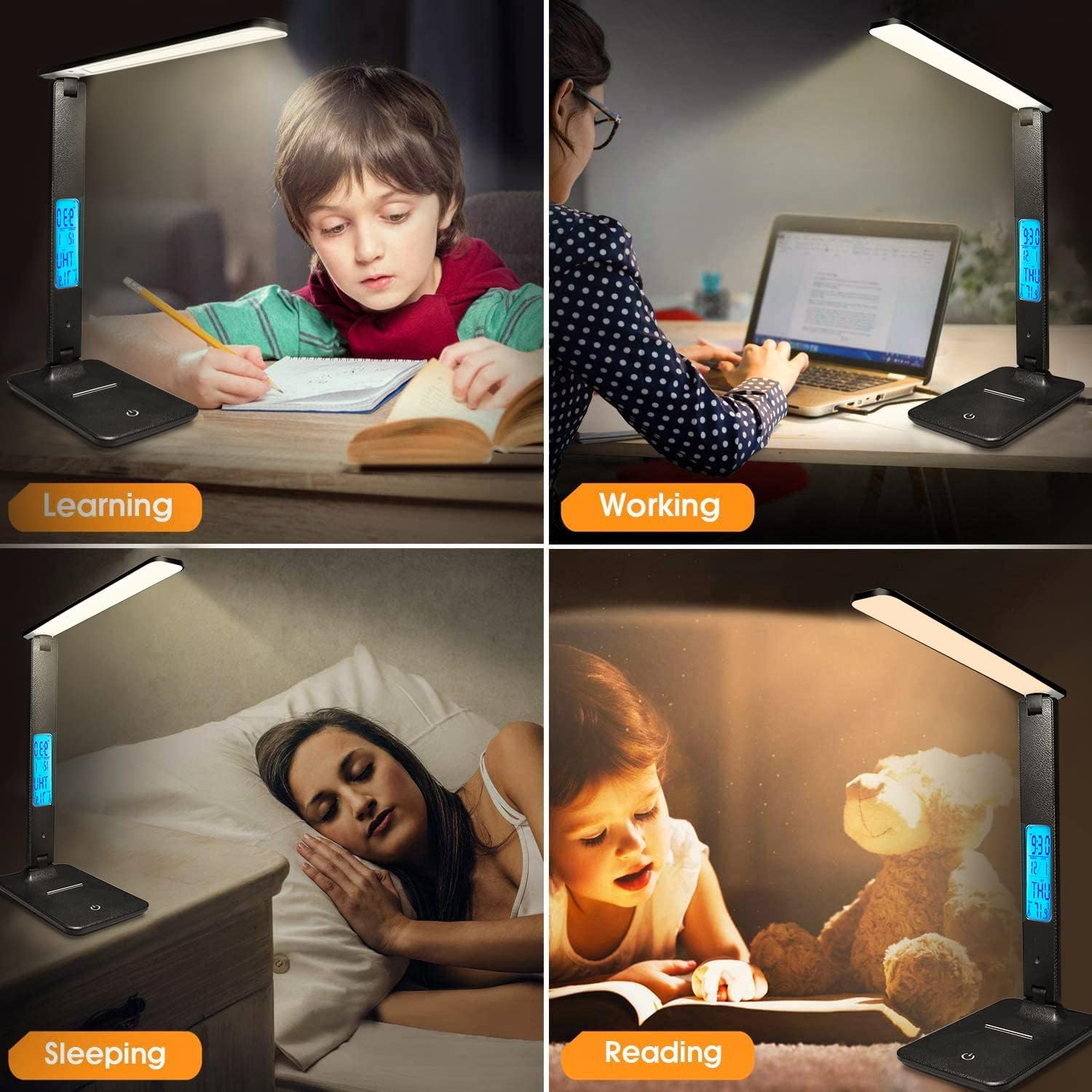 LAOPAO Desk Lamp with Wireless Charger – Practical Housewarming Gift for New Apartment, Dorm, or First Home