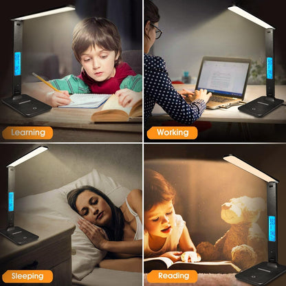 LAOPAO Desk Lamp with Wireless Charger – Practical Housewarming Gift for New Apartment, Dorm, or First Home