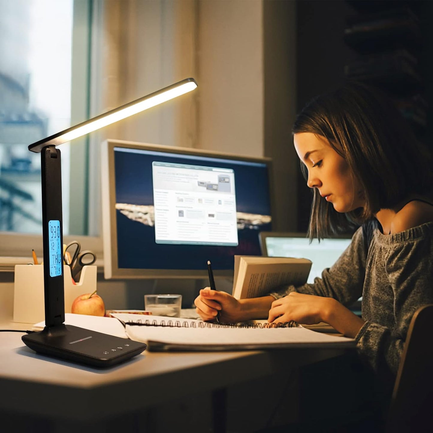 LAOPAO Desk Lamp with Wireless Charger – Practical Housewarming Gift for New Apartment, Dorm, or First Home