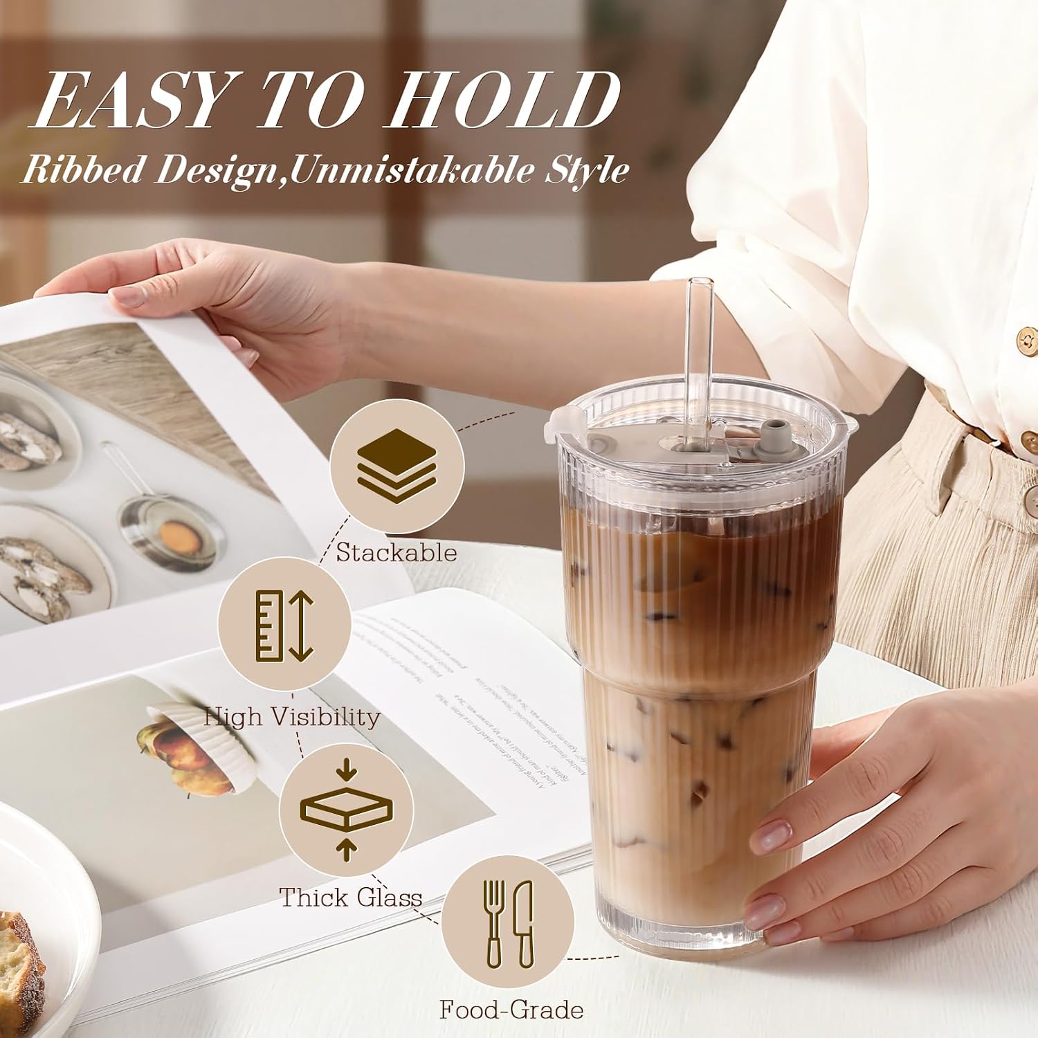large-top, small-bottom silhouette engineered to fit standard car cup holders
