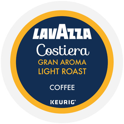 Lavazza Costiera Gran Aroma Keurig Pods for Hybrid Workspace Mornings, 60-Count Italian Light Roast Coffee