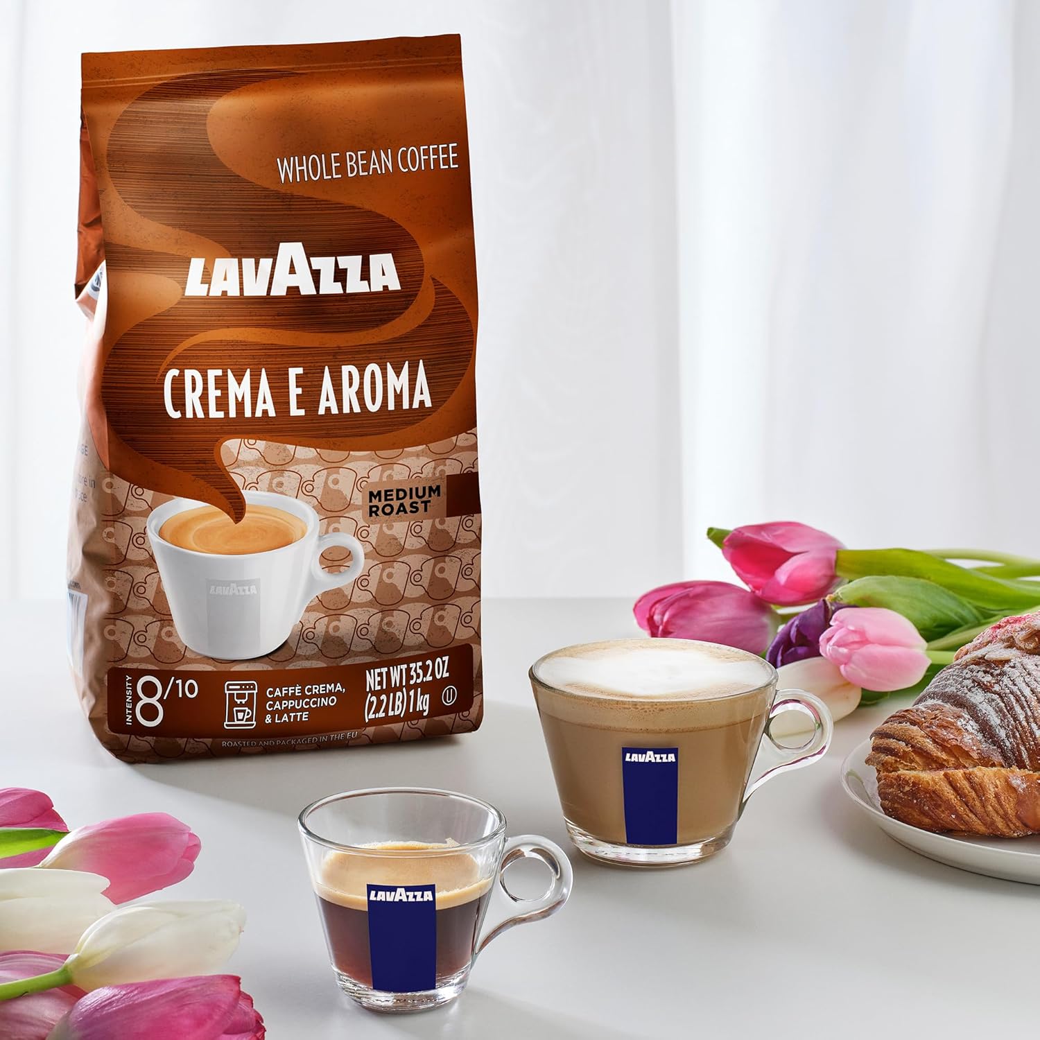 Lavazza Crema E Aroma Whole Bean Coffee Blend – One Versatile Bean for Espresso, Moka, Drip, and French Press