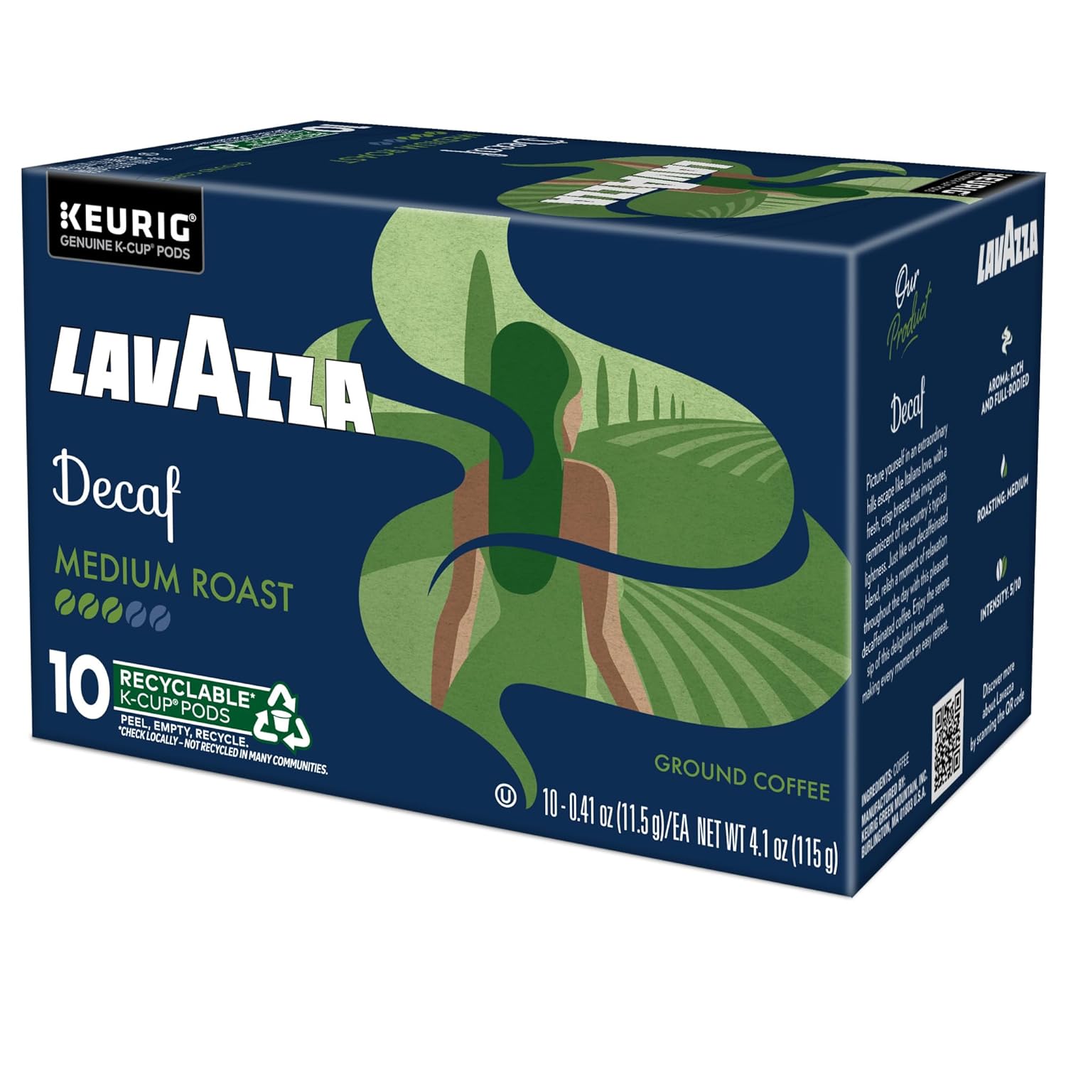 Lavazza Decaf Single-Serve K-Cups – Calming After-Dinner Coffee Ritual for Better Sleep, Medium Roast 88-Count