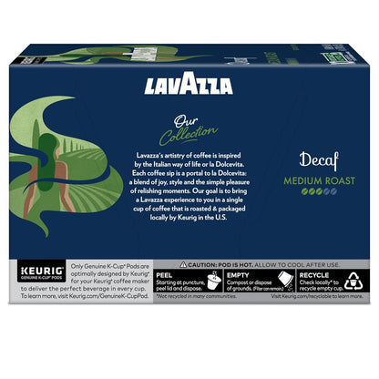 Lavazza Decaf Single-Serve K-Cups – Calming After-Dinner Coffee Ritual for Better Sleep, Medium Roast 88-Count