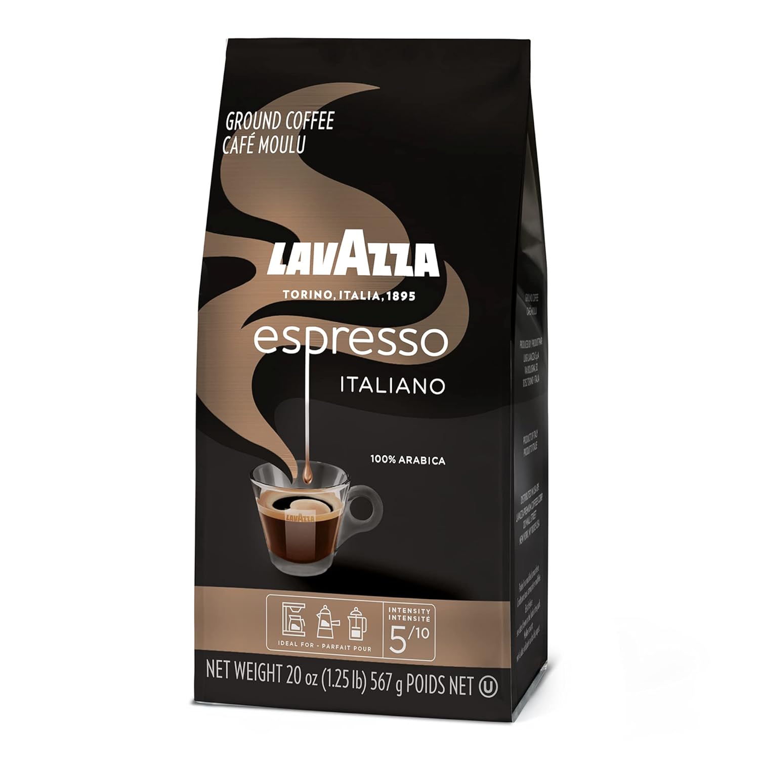 Lavazza Espresso Ground Coffee – Sophisticated Medium Roast Luxury for Upscale Kitchens and Designer Coffee Bars, 26.4 oz Bag