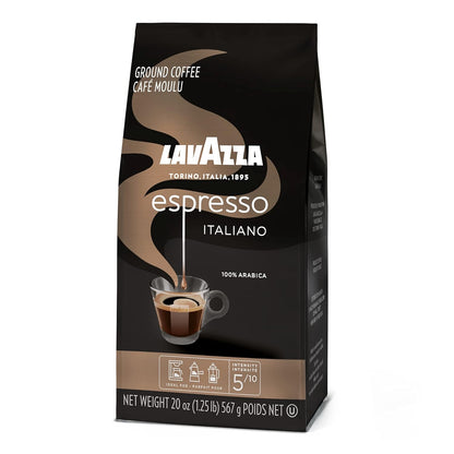 Lavazza Espresso Ground Coffee – Sophisticated Medium Roast Luxury for Upscale Kitchens and Designer Coffee Bars, 26.4 oz Bag