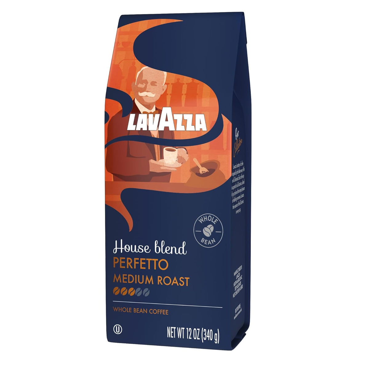 Lavazza House Blend Perfetto Whole Bean Coffee 12oz – Housewarming Gift Bag for New Homeowners, Medium Roast Italian Coffee for Hosts