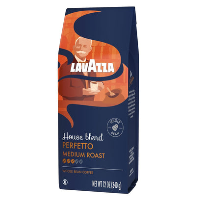Lavazza House Blend Perfetto Whole Bean Coffee 12oz – Housewarming Gift Bag for New Homeowners, Medium Roast Italian Coffee for Hosts