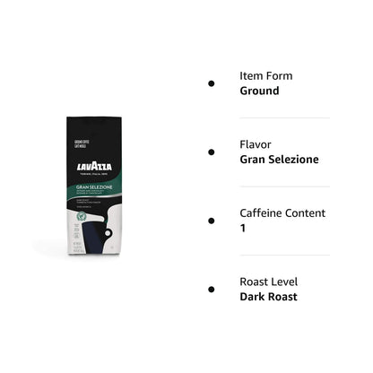 Lavazza Italian Roast Ground Coffee 12oz — Smooth Low-Acidity Dark Blend for a Calming After-Dinner Ritual