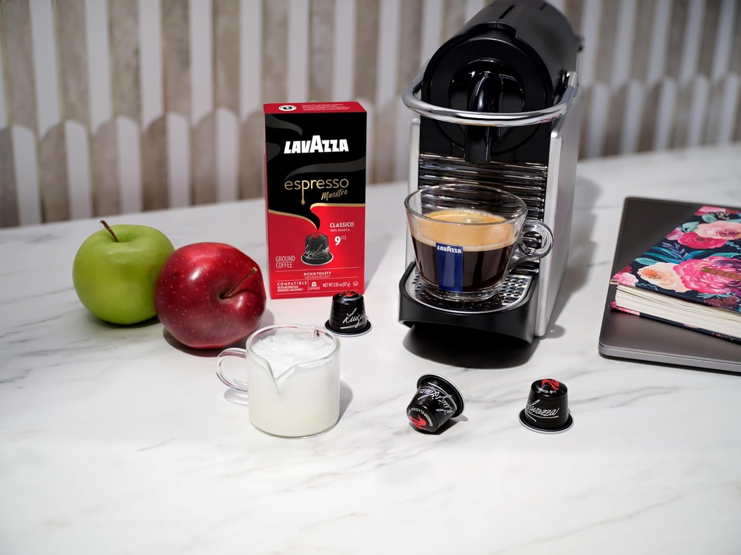 Lavazza Maestro Classico Coffee Capsules for Home Office Focus Rituals, Nespresso Original Compatible Italian Medium Roast 60 Count