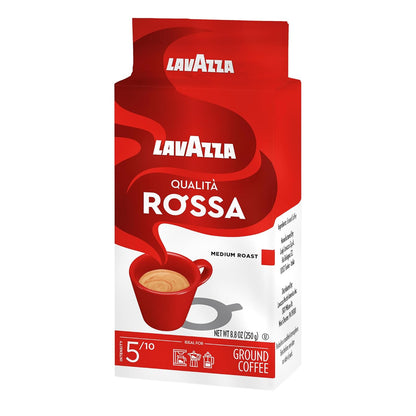 Lavazza Qualità Rossa Ground Coffee – Compact Brick for Clutter-Free Countertops, Drip Coffee Ready