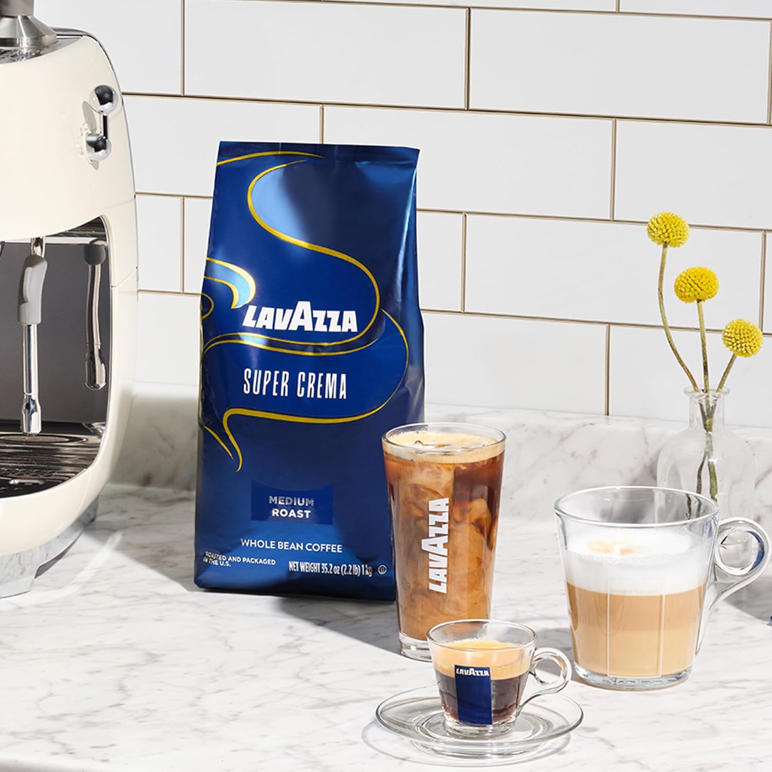 Lavazza Super Crema Medium Roast 6-Pack – Italian Heritage Gift Set for the Sophisticated Home Barista