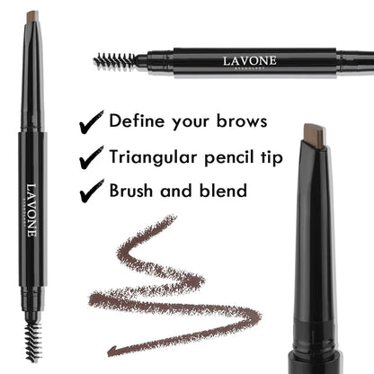 LAVONE Eyebrow Makeup Kit, Waterproof Brow Pencil, Pomade, Eyeliner-Ash Black | Housewarming and Bridesmaid Gift, Neutral Ash Black Brow Kit