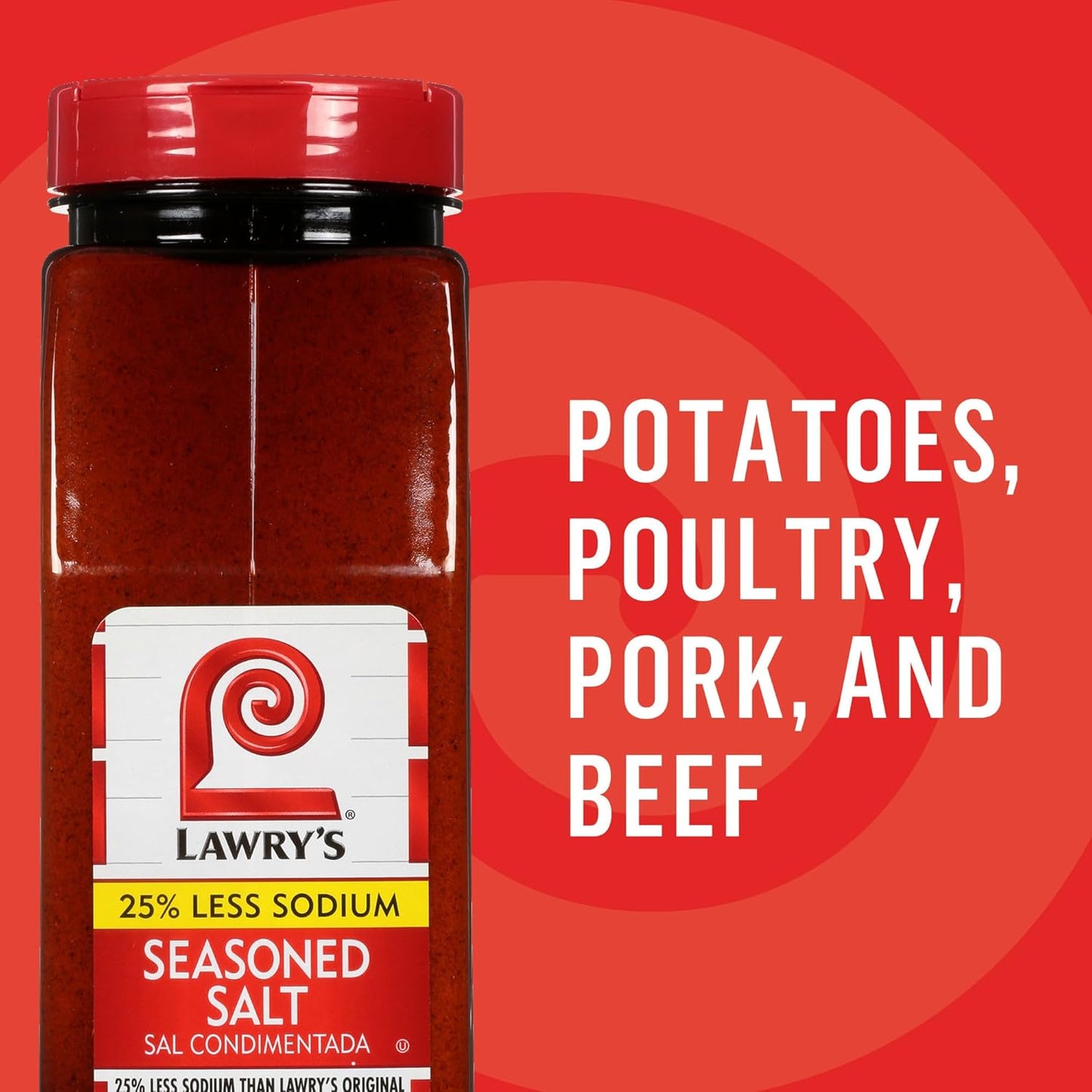 Lawry's 25% Less Sodium Seasoned Salt – Wellness Pantry Staple for Low-Sodium Lifestyles, Vegetables and Lean Proteins