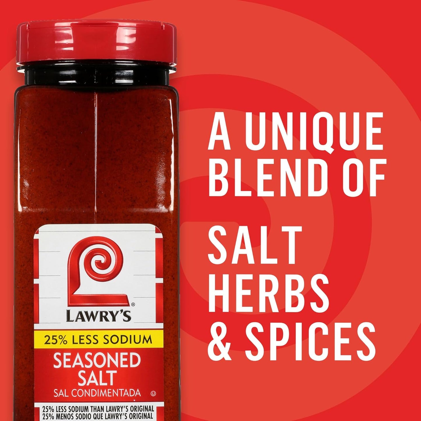 Lawry's 25% Less Sodium Seasoned Salt – Wellness Pantry Staple for Low-Sodium Lifestyles, Vegetables and Lean Proteins