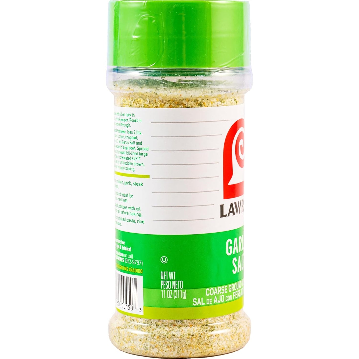 Lawry's Garlic Salt – Backyard Grill Seasoning for Steaks, Burgers, and Chops, Coarse Ground, 11 oz