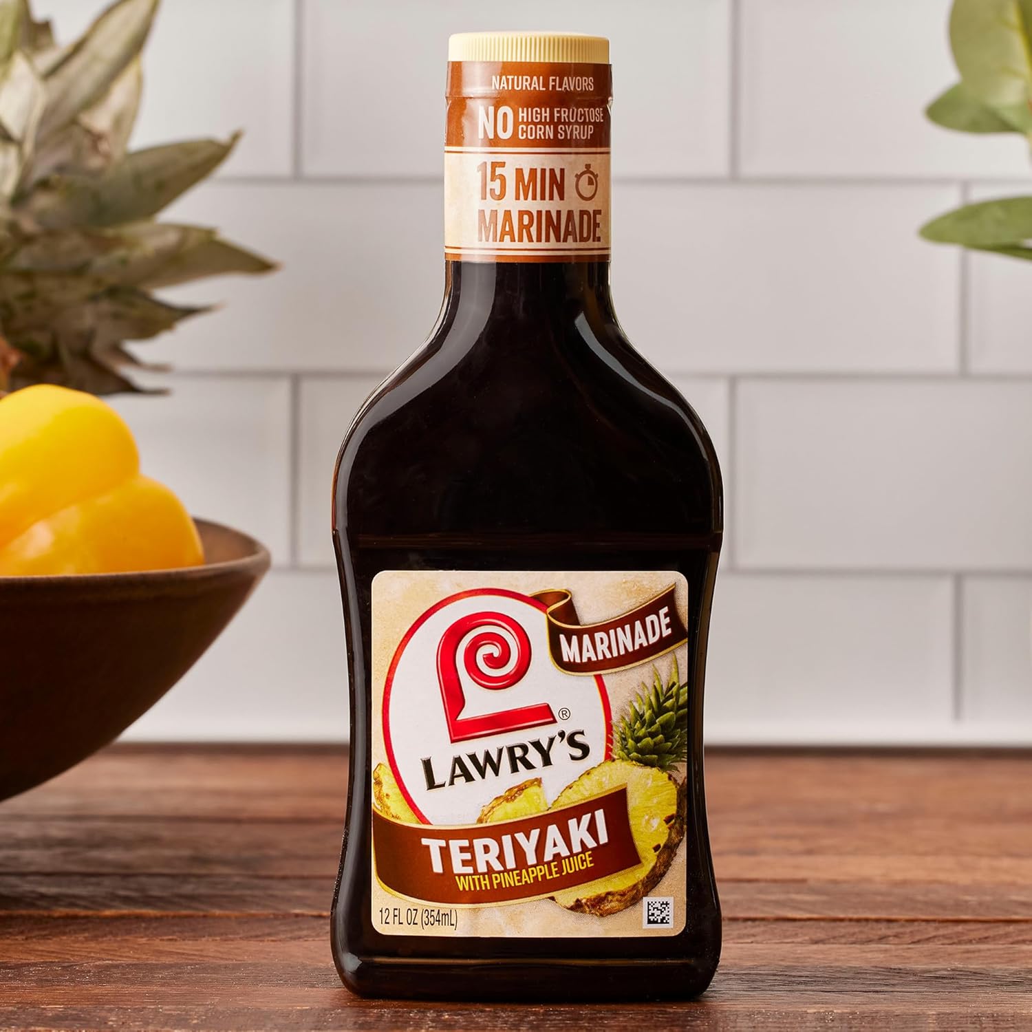 Lawry's Teriyaki With Pineapple Juice Marinade – Keto-Friendly Teriyaki Marinade for Low-Carb Lifestyles, 12 fl oz