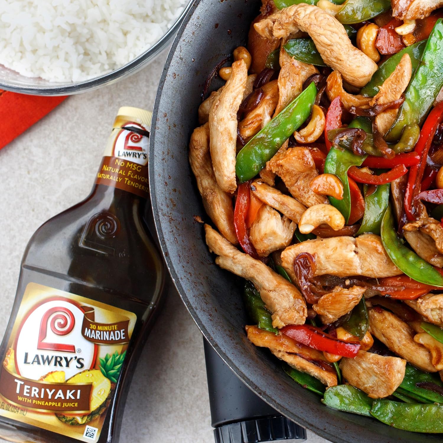 Lawry's Teriyaki With Pineapple Juice Marinade – Keto-Friendly Teriyaki Marinade for Low-Carb Lifestyles, 12 fl oz