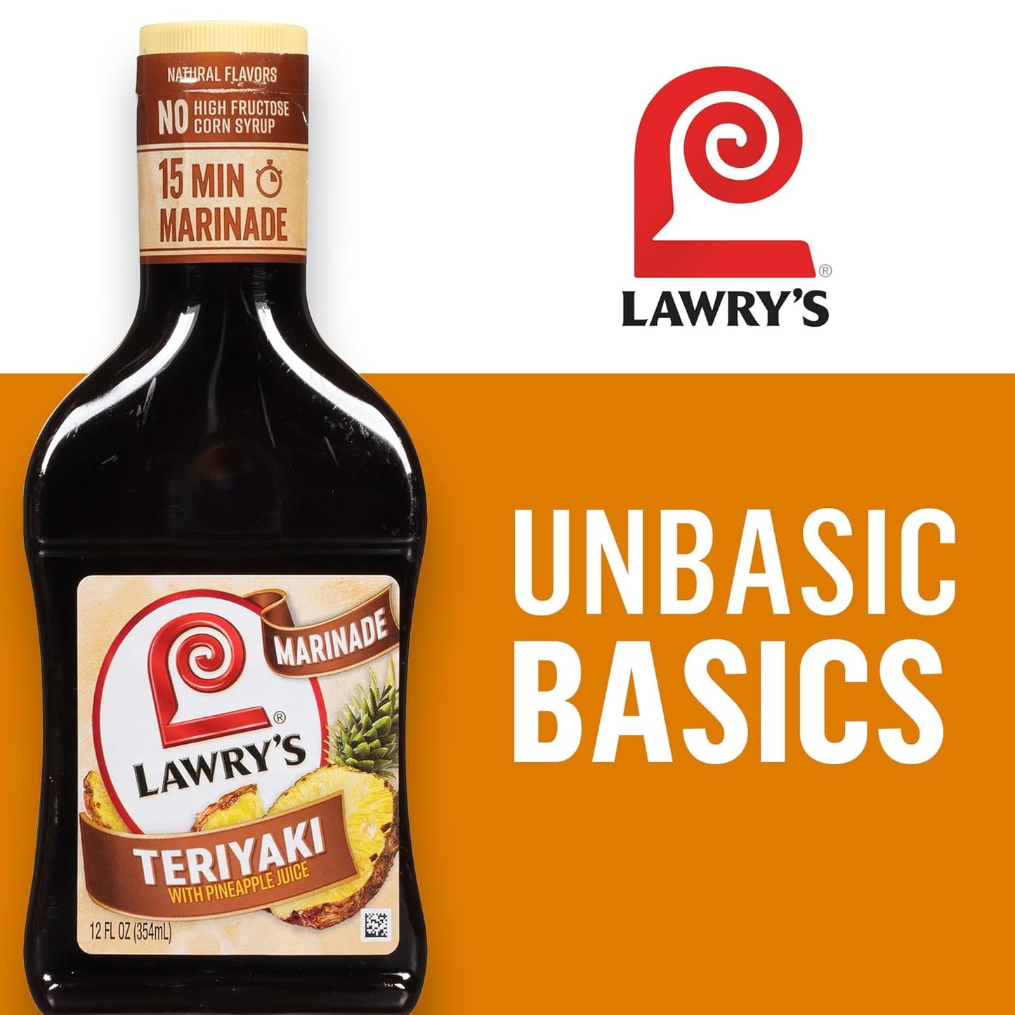 Lawry's Teriyaki With Pineapple Juice Marinade – Keto-Friendly Teriyaki Marinade for Low-Carb Lifestyles, 12 fl oz