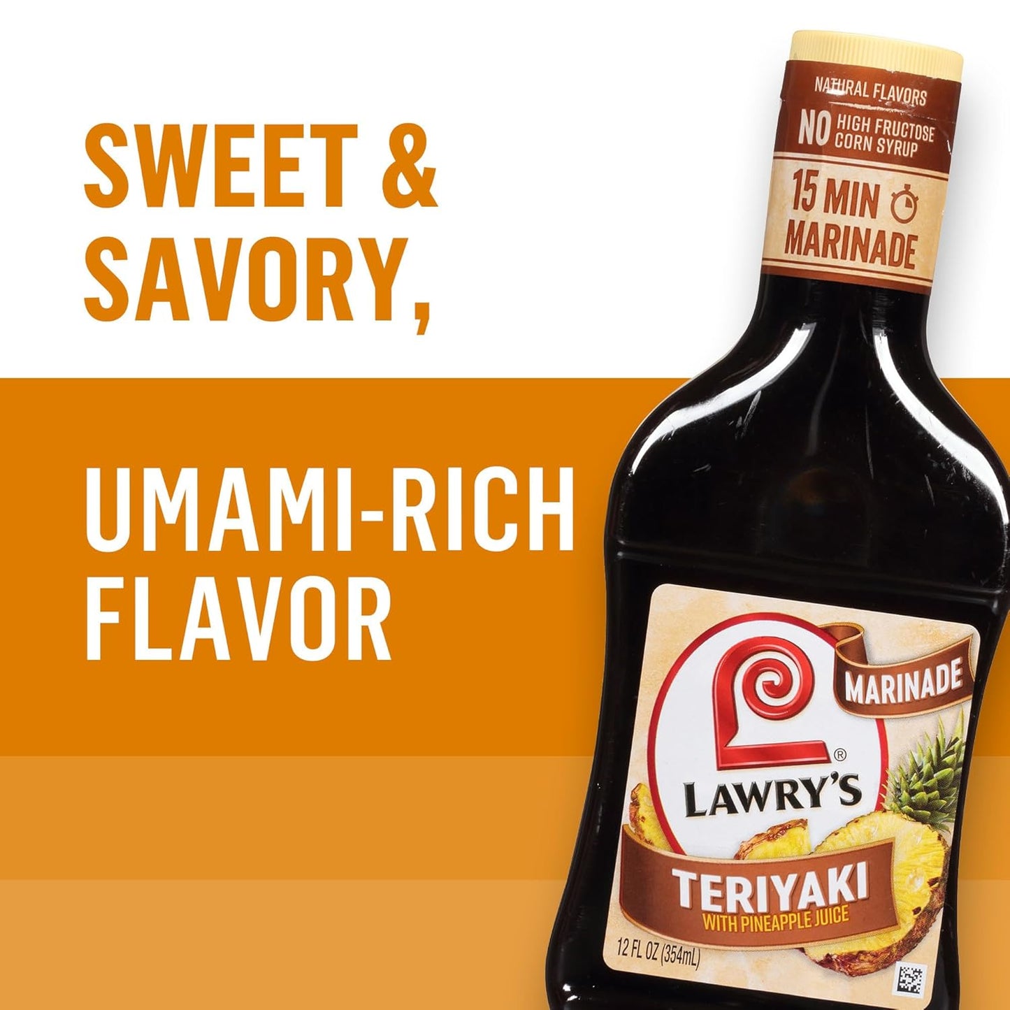 Lawry's Teriyaki With Pineapple Juice Marinade – Keto-Friendly Teriyaki Marinade for Low-Carb Lifestyles, 12 fl oz