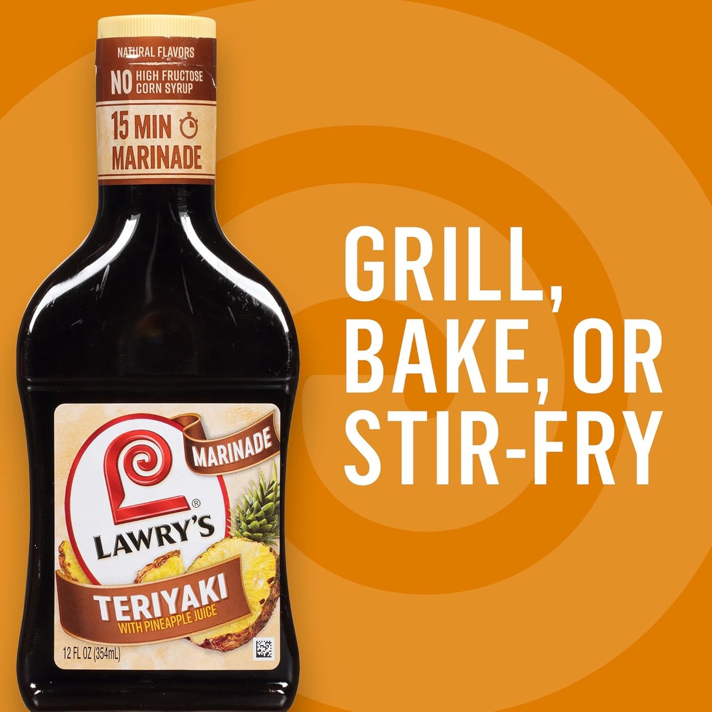 Lawry's Teriyaki With Pineapple Juice Marinade – Keto-Friendly Teriyaki Marinade for Low-Carb Lifestyles, 12 fl oz