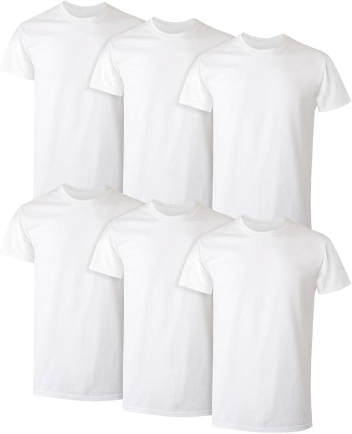 lay-flat crewneck collar that stays hidden under collared shirts