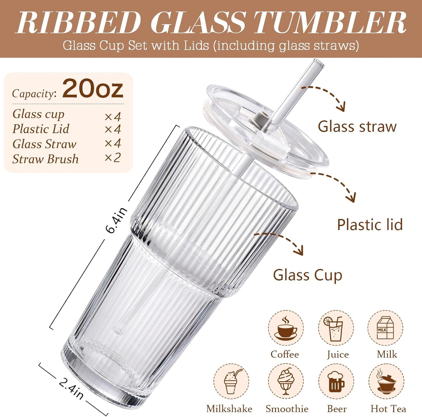 leak-proof lid compatible with direct sipping, straw, or pour use
