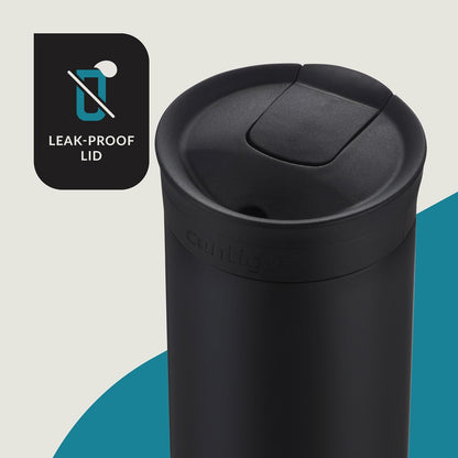 leak-proof screw-cap lid with one-handed drinking spout