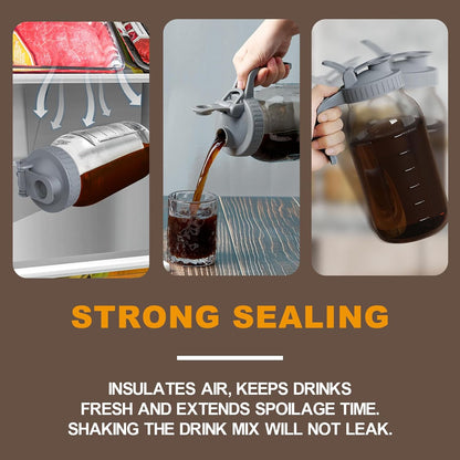 leak-proof sealing ring and pour spout that isolates inside/outside air