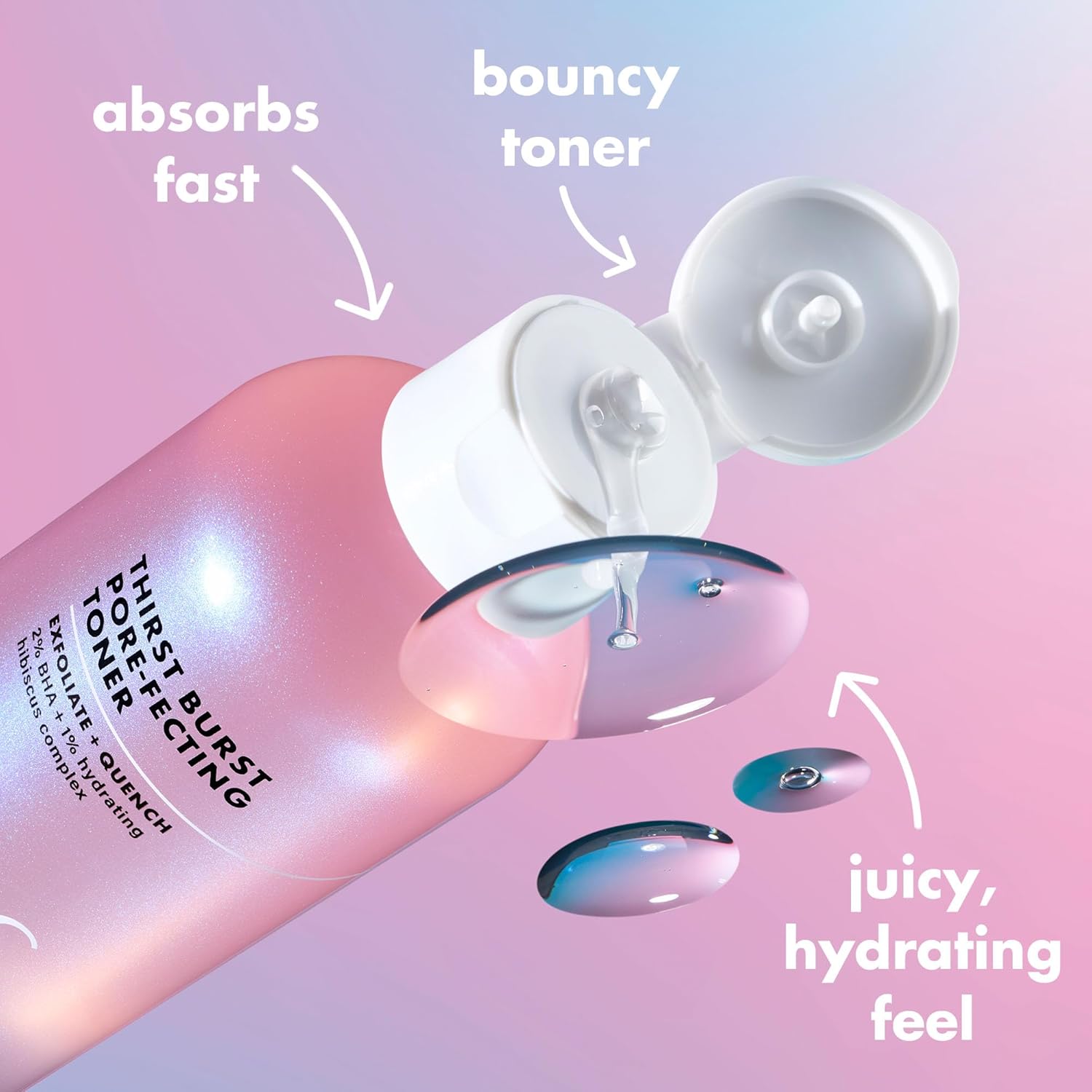 leave-on liquid toner format that does not require rinsing