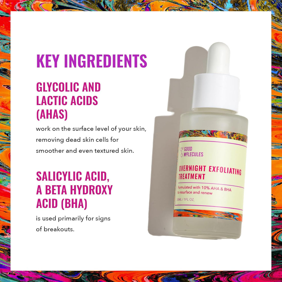 leave-on serum format in 1 fl oz bottle with dropper applicator