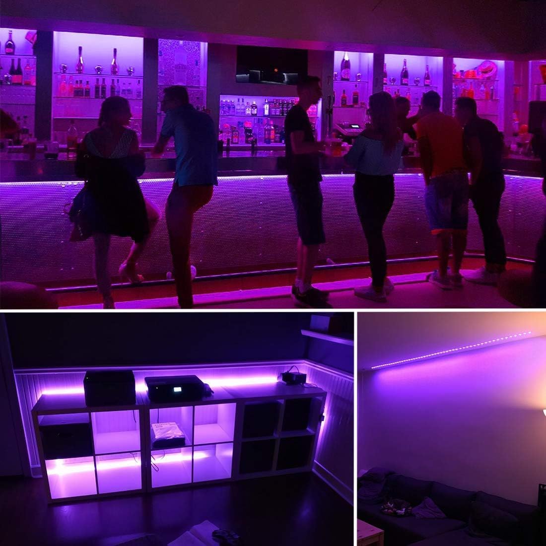 Led Black Light Strip Kit – Versatile UV Strip for Patio and Porch Entryway, Portable Glow Lighting for Outdoor Hosting