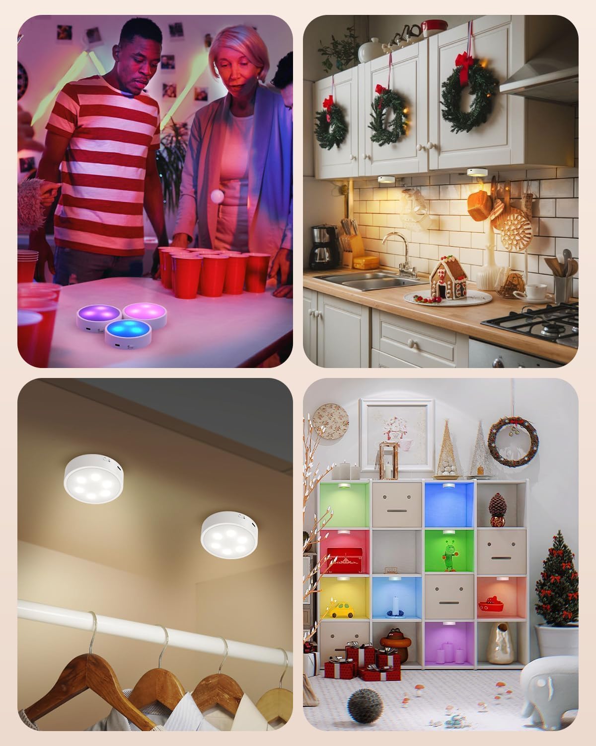 LED Puck Lights with Remote — Thoughtful Housewarming Gift for New Homeowners and Apartment Renters